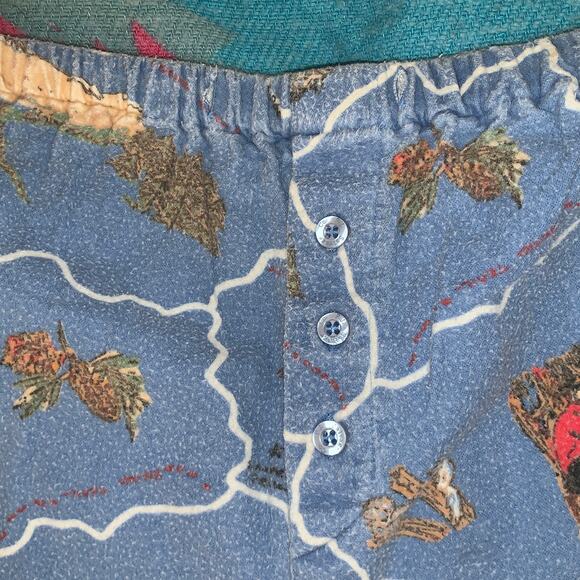 VINTAGE 90's PJ SALVAGE FLANNEL CABINCORE LAKE LODGE PAJAMAS Grunge - Picture 3 of 9